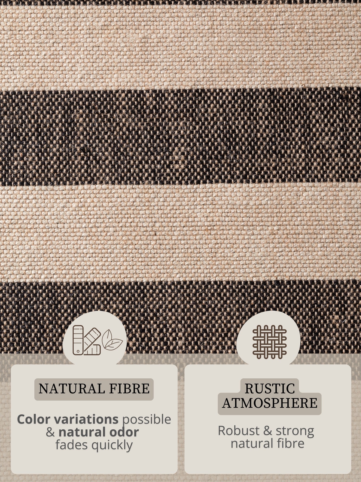 Hanse Home Handloom 1.0 Jutematta Playa natur vit svart