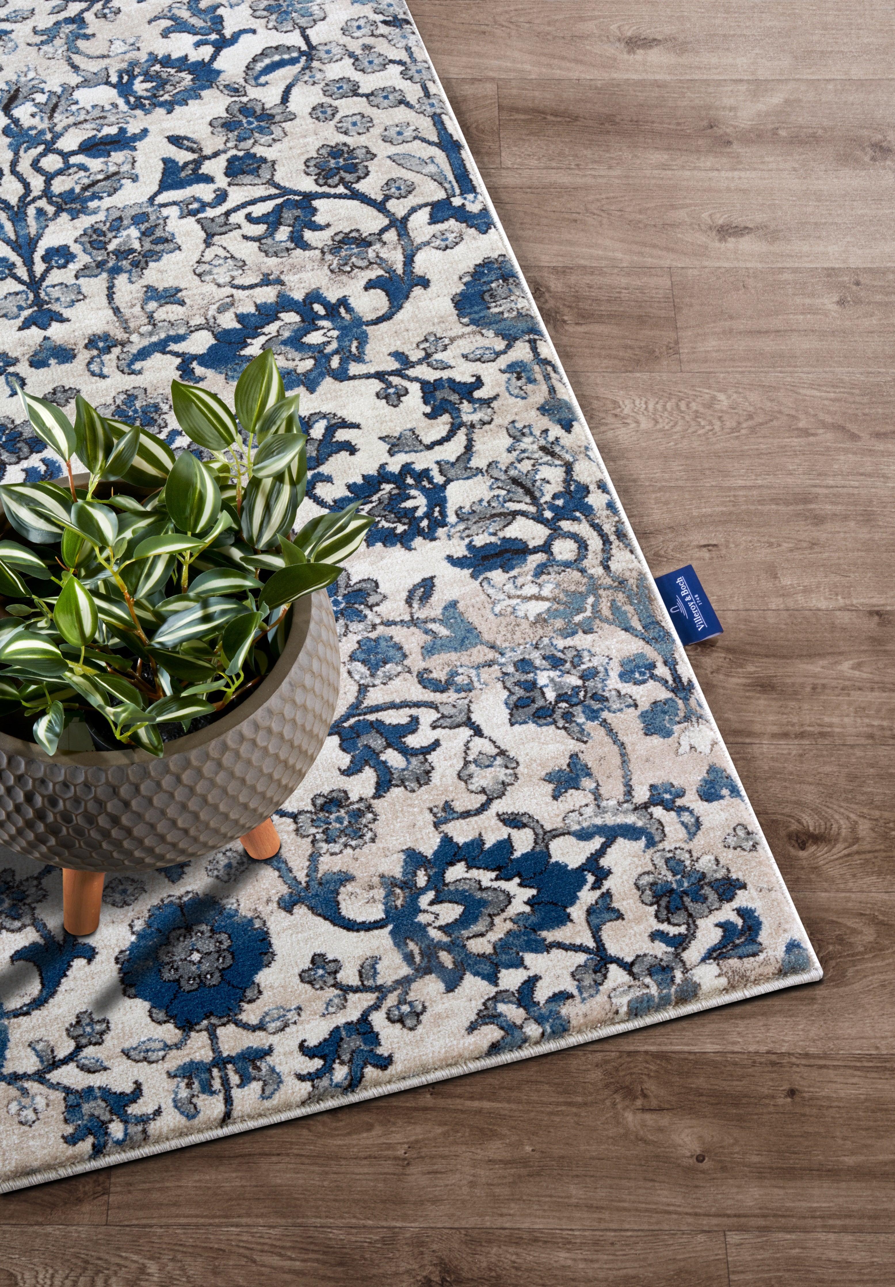 Villeroy & Boch 1869 Kortluggsmatta Ernest creme blå