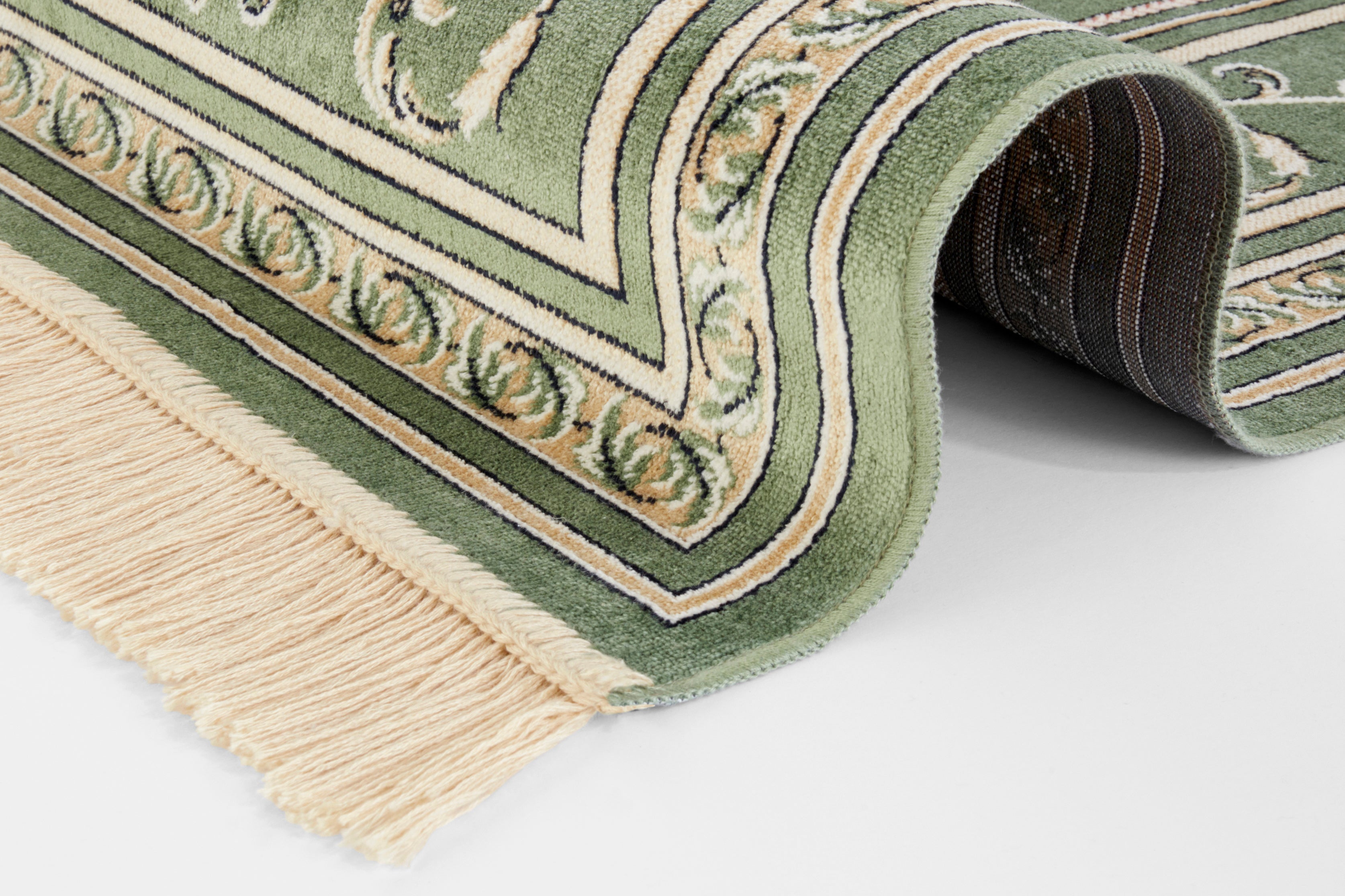 Orientalisk sammetsmatta med fransar Antik Flowers