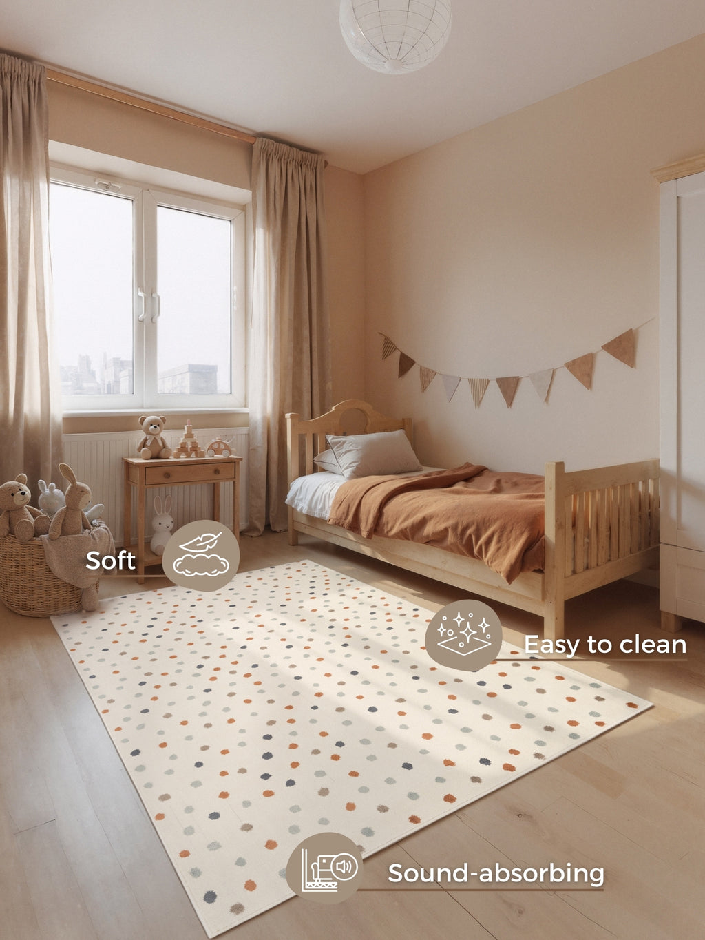 Hanse Home Adventures Barnmatta Konfetti creme flerfärgad