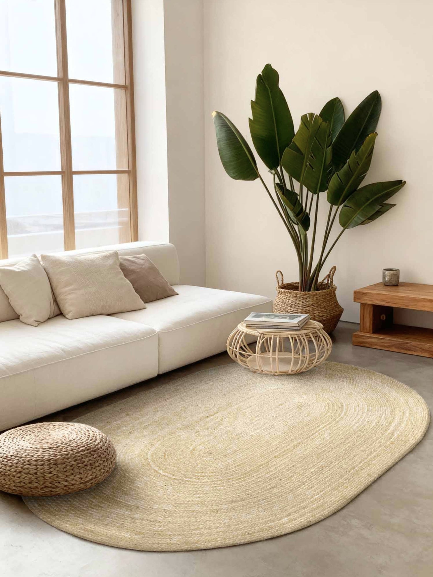 Hanse Home Jute Braided Jutematta oval Rangpur natur elfenben