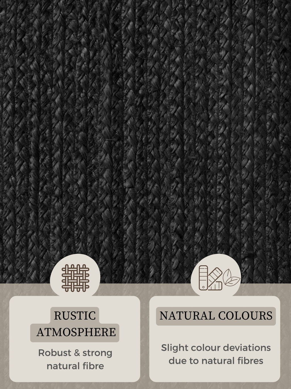 Hanse Home Jute Braided Jutematta oval Rangpur svart