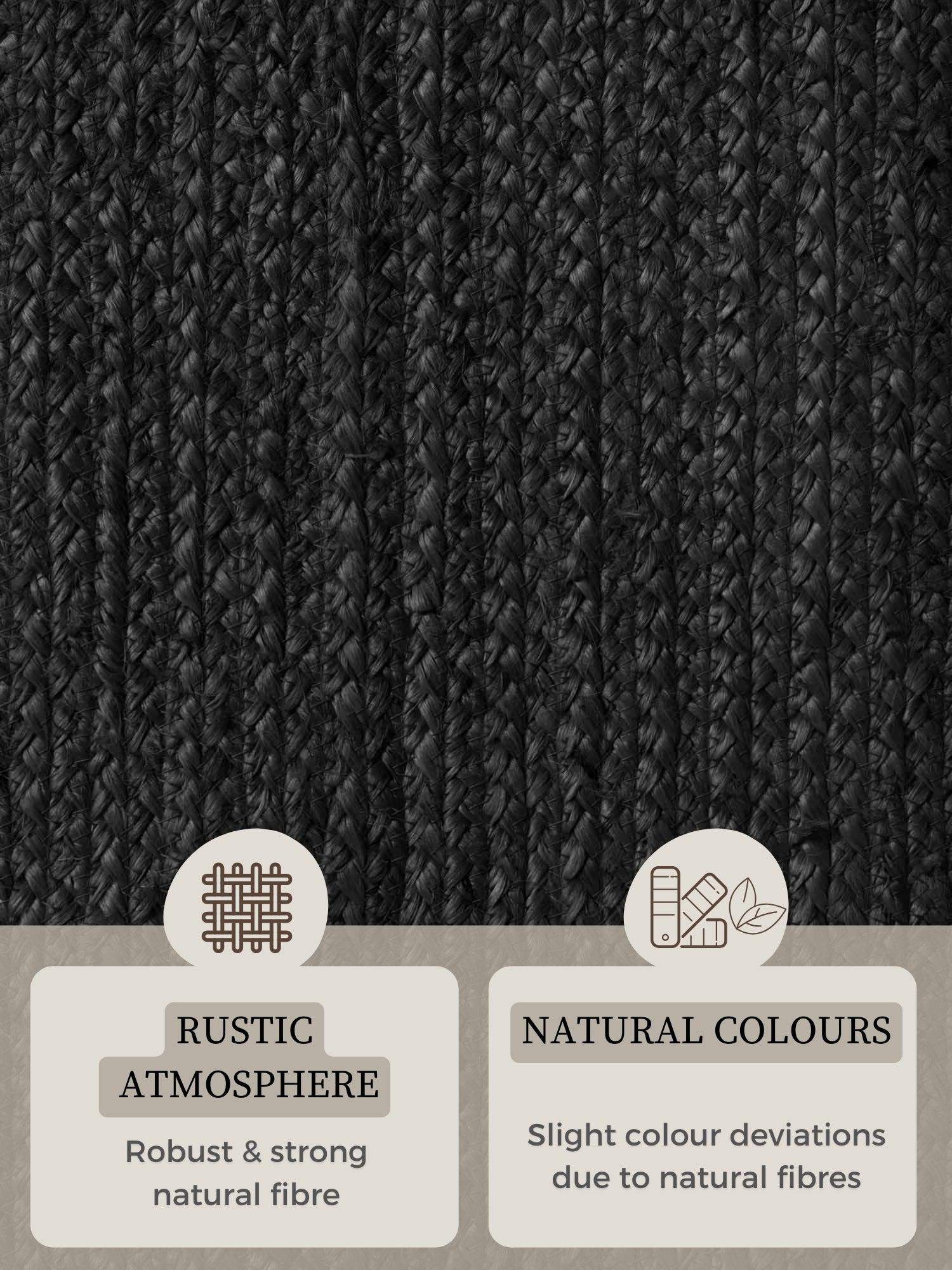 Hanse Home Jute Braided Jutematta oval Rangpur svart