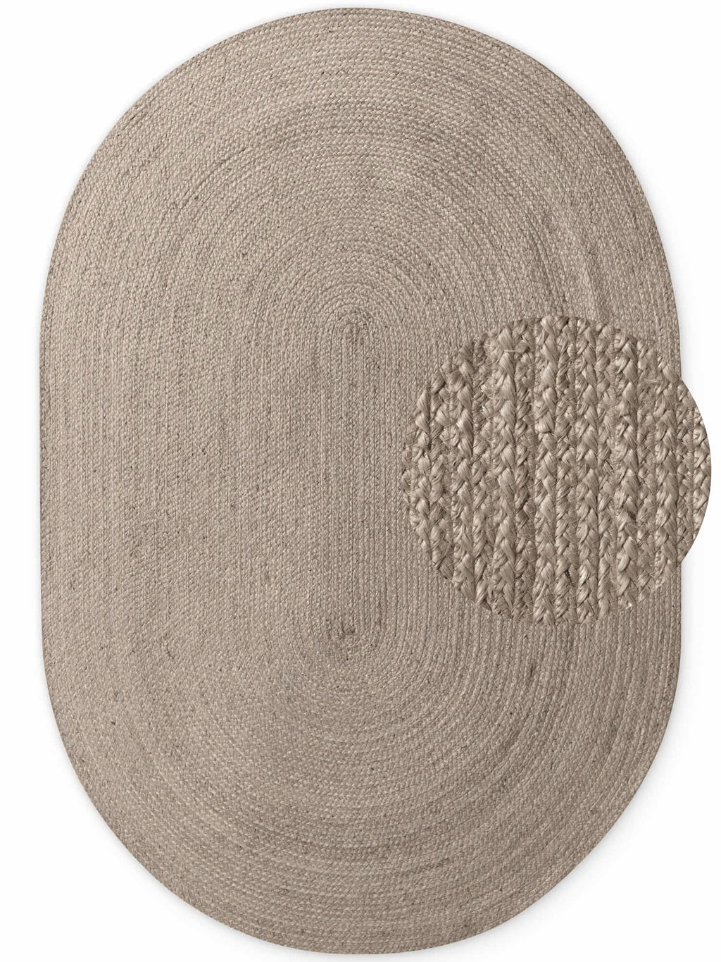 Hanse Home Jute Braided Jutematta oval Rangpur natur grå brun