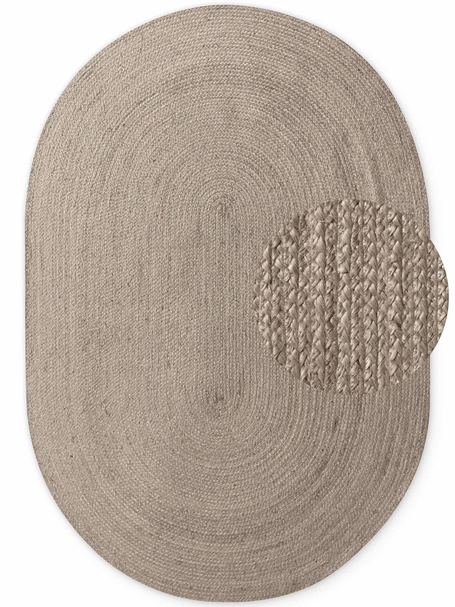 Hanse Home Jute Braided Jutematta oval Rangpur natur grå brun