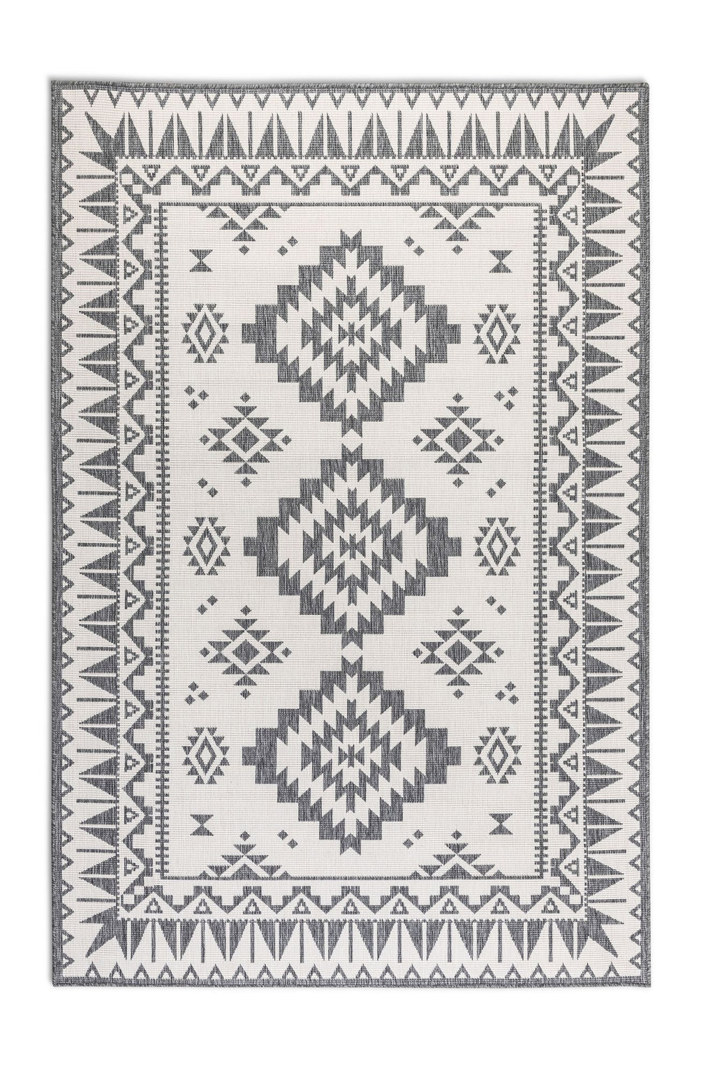 Elle Decoration Gemini Vändbar inom- och utomhusmatta Dynamic silver – ovanifrån