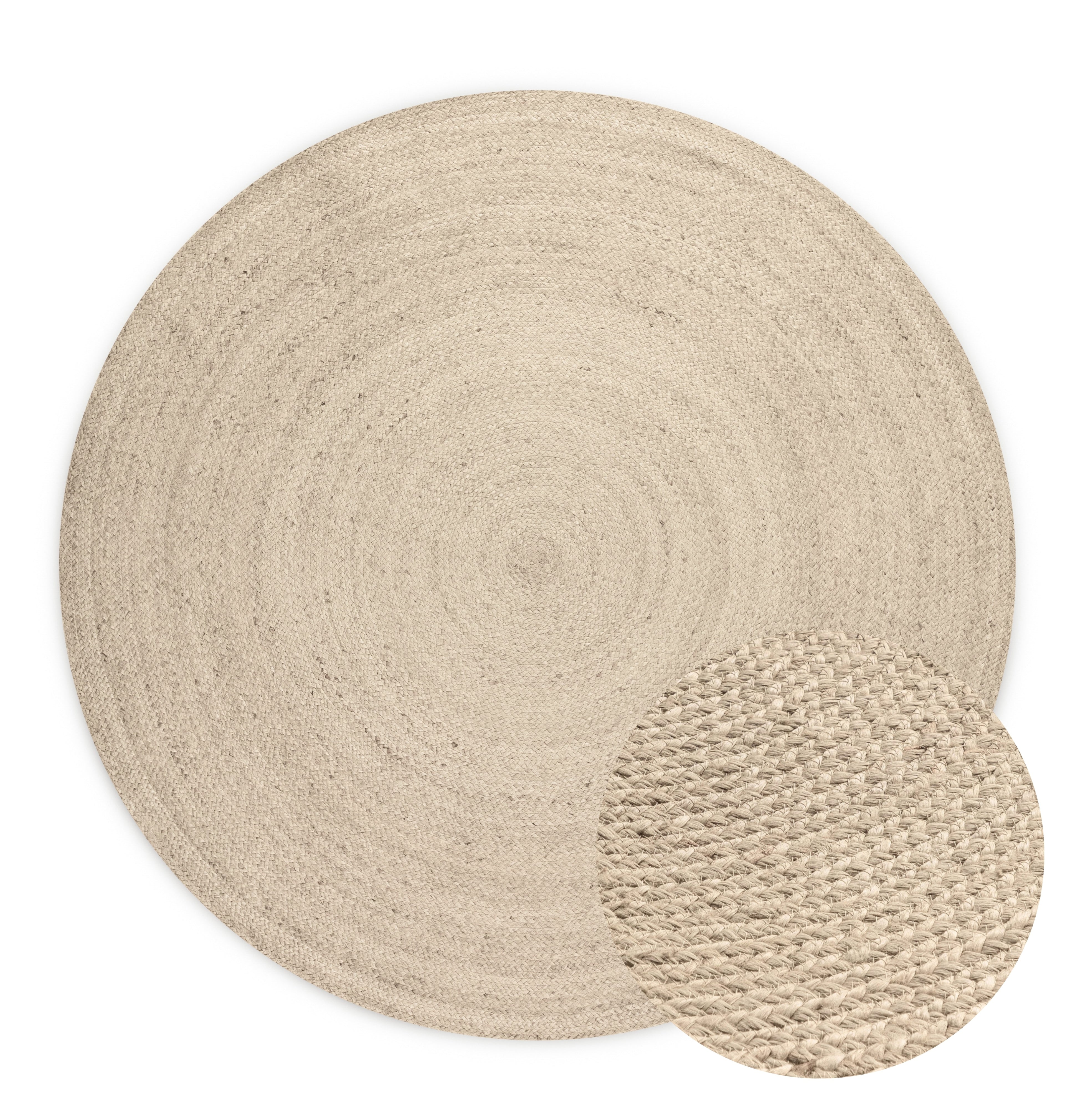 Hanse Home Jute Braided Jutematta rund Rangpur natur elfenben