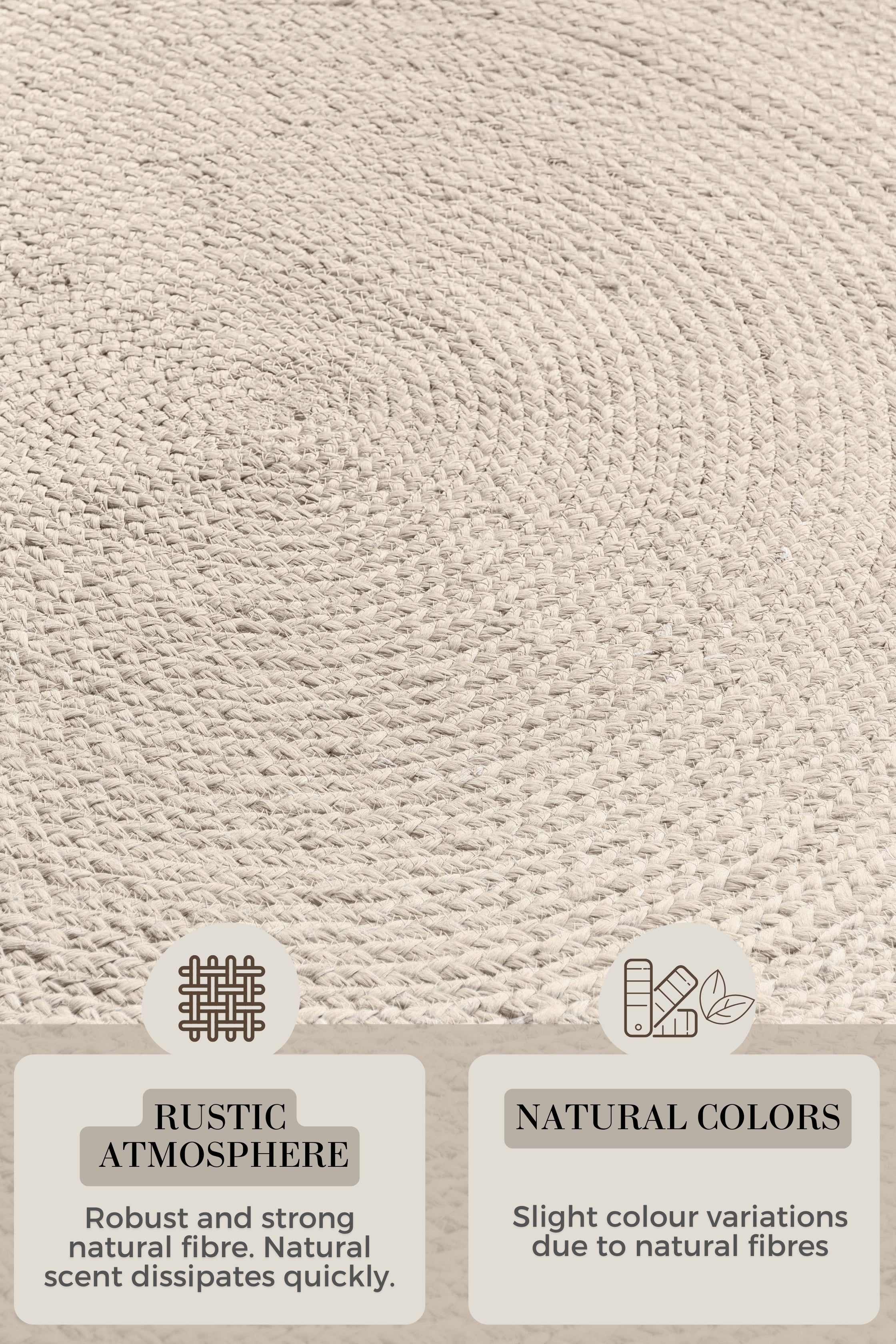 Hanse Home Jute Braided Jutematta rund Rangpur vit