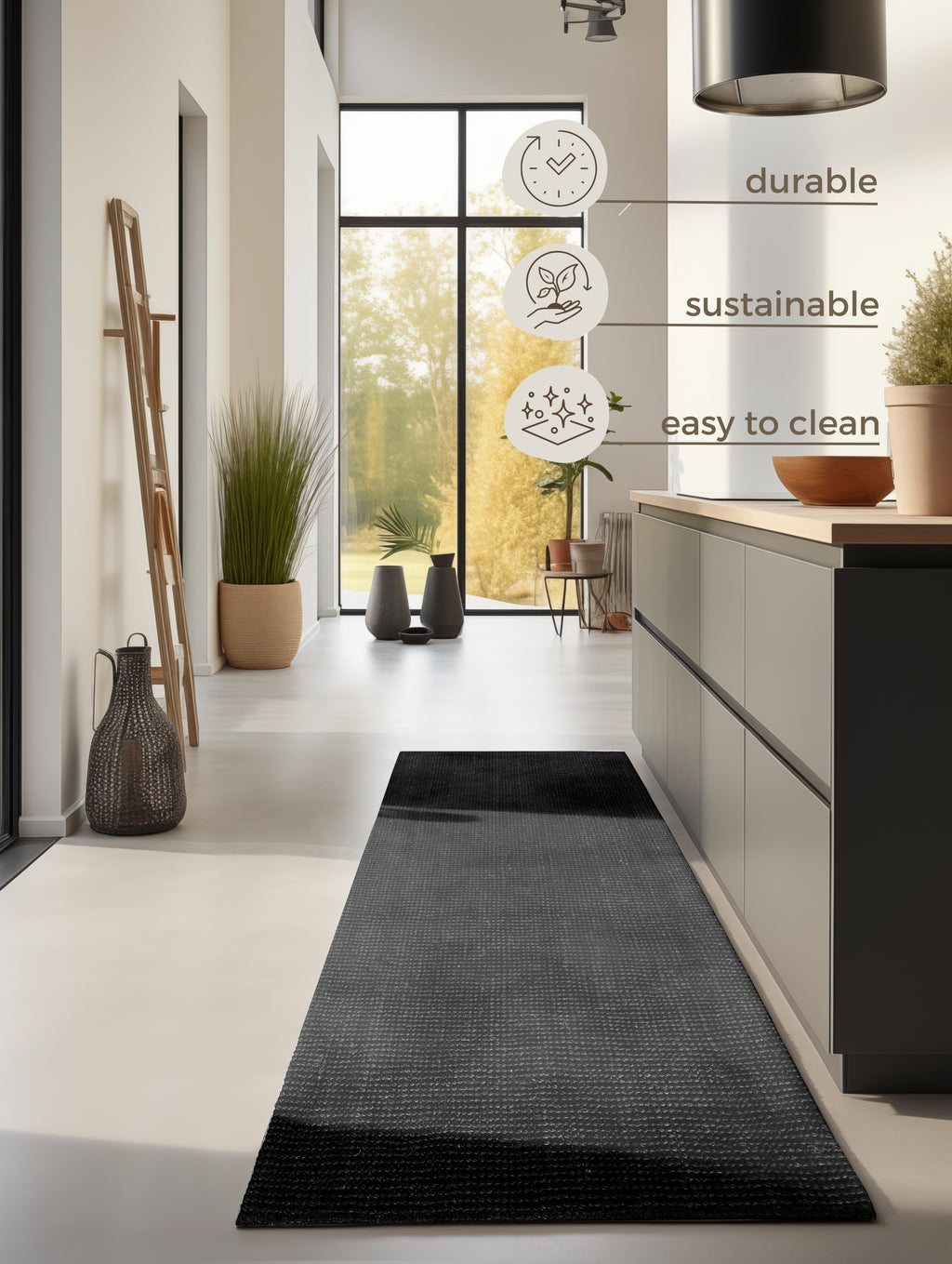 Hanse Home Bouclé-jutematta Jaipur djupsvart