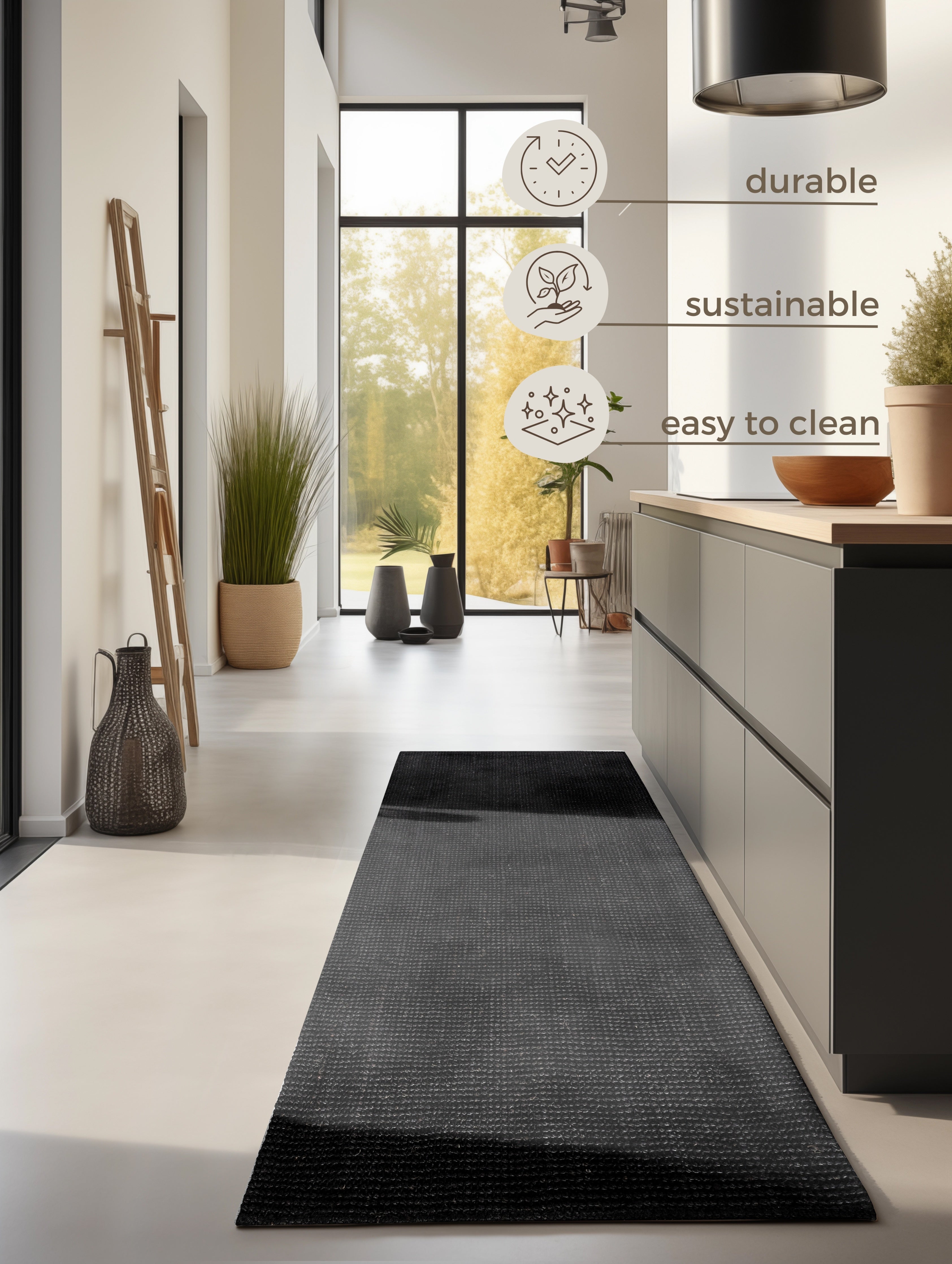 Hanse Home Bouclé-jutematta Jaipur djupsvart