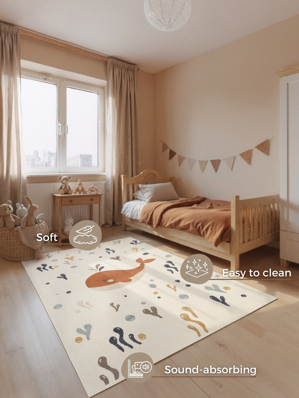 Hanse Home Adventures Barnmatta Moby creme flerfärgad