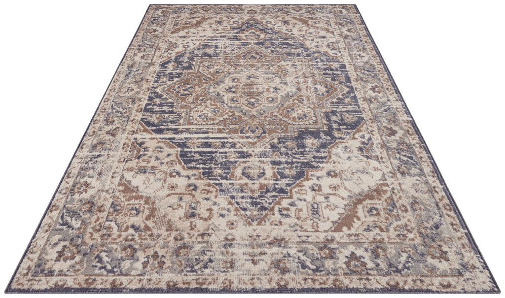 Hanse Home Terrain Designerkortluggsmatta Sand creme blå