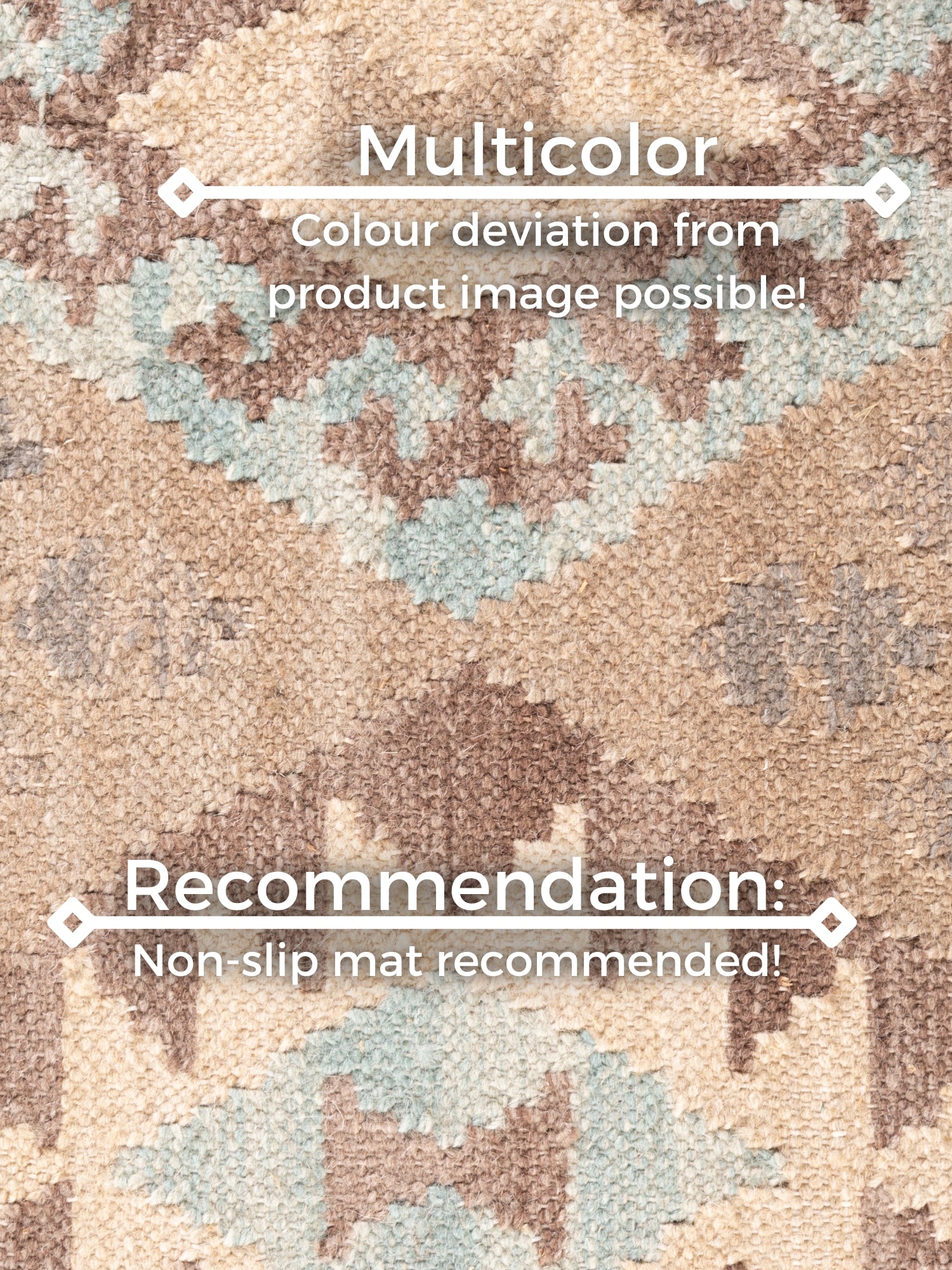 Hanse Home Kamal Afghansk kelimmatta Dune beige ljusblå