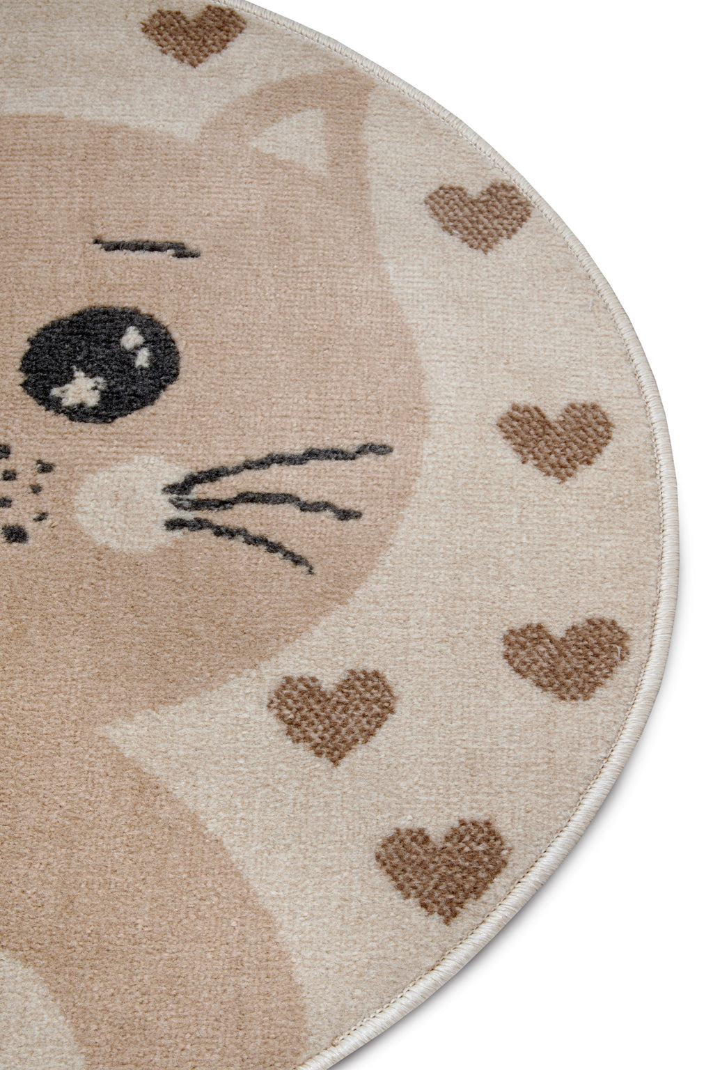 Hanse Home Adventures Barnmatta rund Cat creme beige