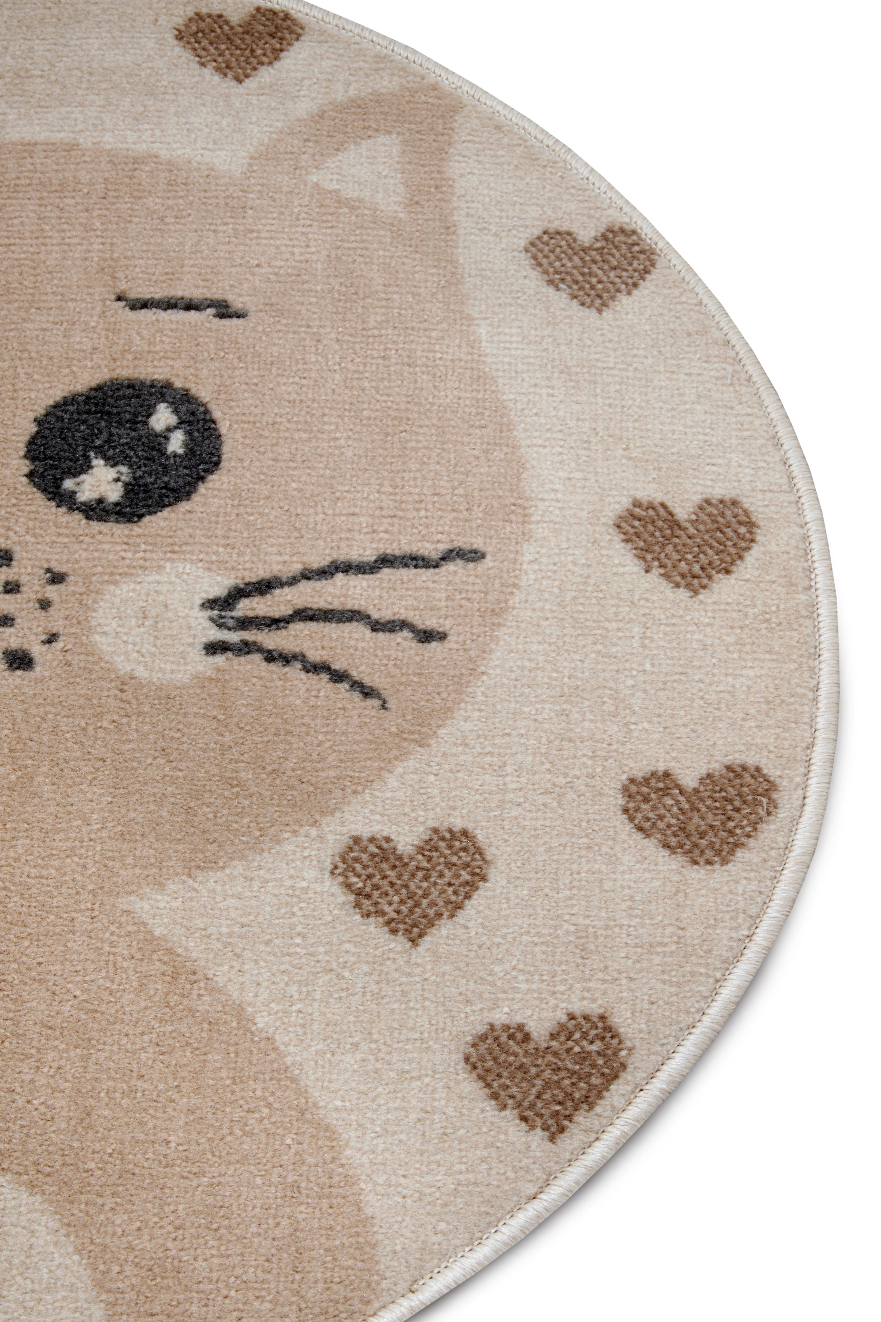 Hanse Home Adventures Barnmatta rund Cat creme beige