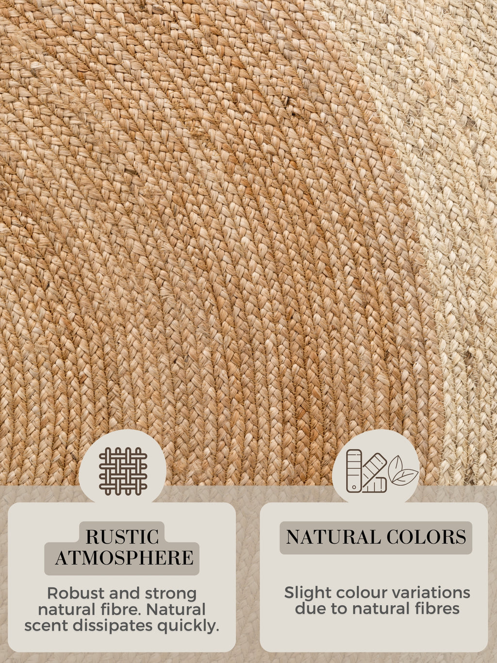 Hanse Home Looma Jutematta rund Looma natur guld elfenben