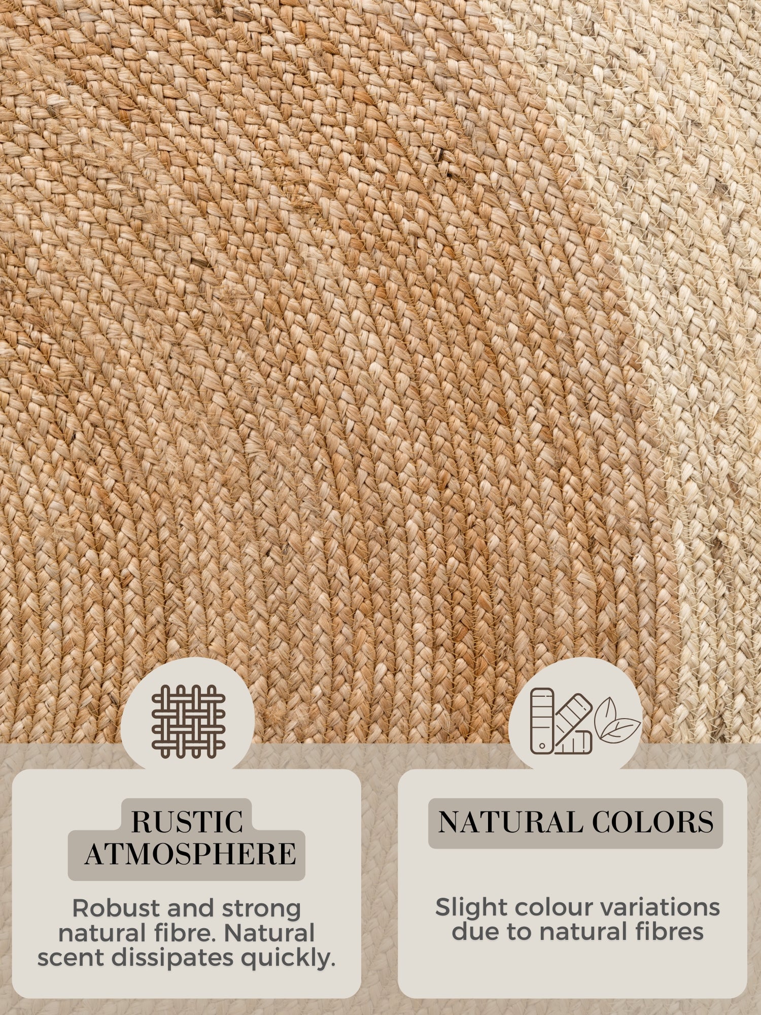 Hanse Home Looma Jutematta rund Looma natur guld elfenben