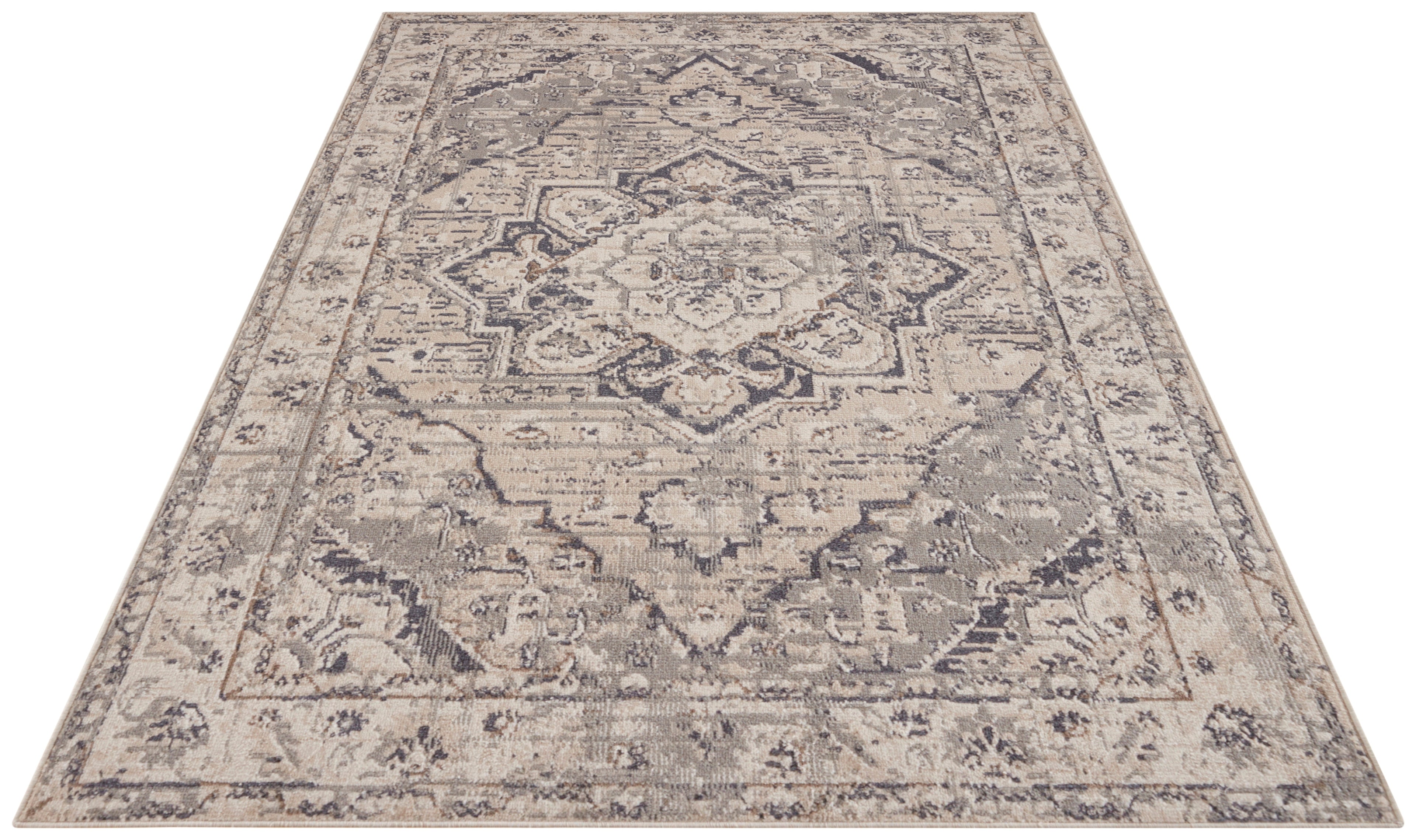 Hanse Home Terrain Designerkortluggsmatta Sand creme grå