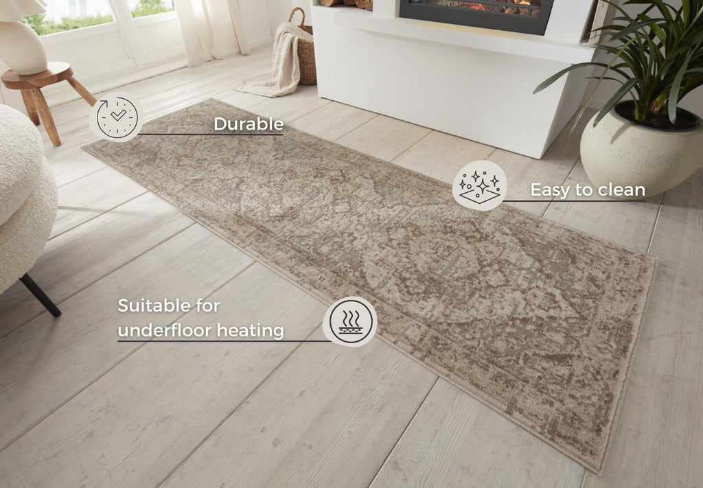 Hanse Home Terrain Designerkortluggsmatta Sand creme brun